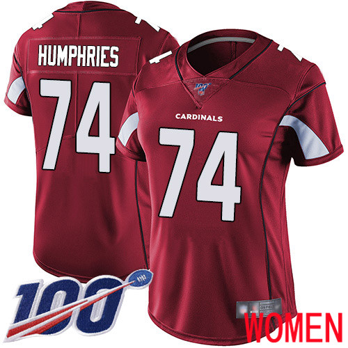 Arizona Cardinals Limited Red Women D.J. Humphries Home Jersey NFL Football #74 100th Season Vapor Untouchable